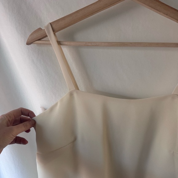 Vintage 90s Ivory Minimalist Slip Dress Maxi Bridal XS S Handmade - Picture 5 of 13